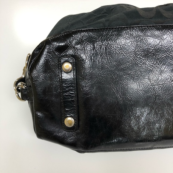 Coach Ashley Signature Satchel Black Canvas Bag - Picture 12 of 13